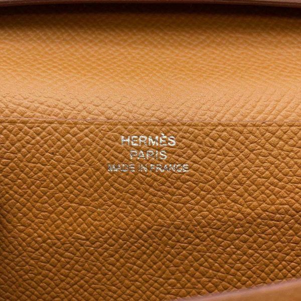 エルメス 長財布 ベアンスフレ ゴールド/シルバー金具 ヴォーエプソン U刻印 HERMES 財布