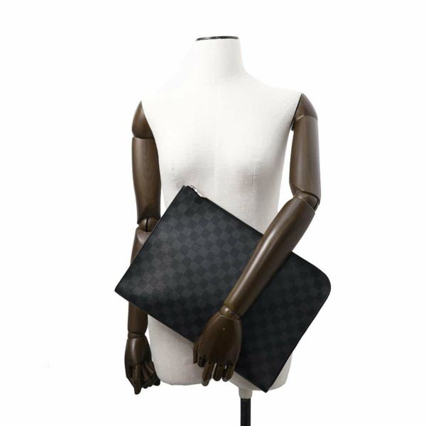 ルイヴィトン クラッチバッグ ダミエ・グラフィット ポシェット・ジュールGM N41501 LOUIS VUITTON 黒 ブラック