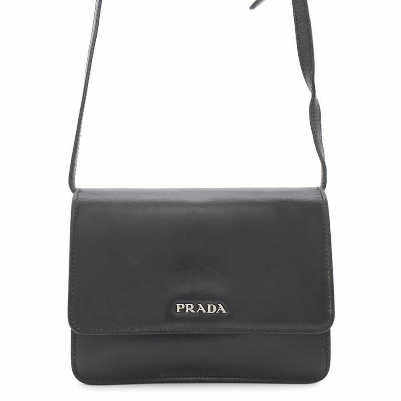 プラダ ショルダーバッグ ロゴ レザー BT1031 PRADA バッグ 黒