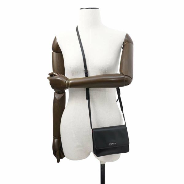 プラダ ショルダーバッグ ロゴ レザー BT1031 PRADA バッグ 黒