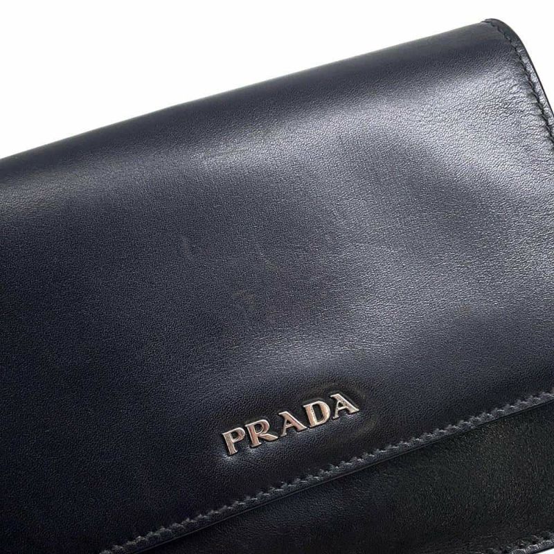 プラダ ショルダーバッグ ロゴ レザー BT1031 PRADA バッグ 黒