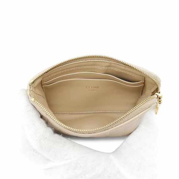 CELINE　セリーヌ　Cチャーム　 コイン&カード　ポーチ　ゴールド 　レザー CELINE セリーヌ Cチャーム コイン&カード ポーチ ゴールド