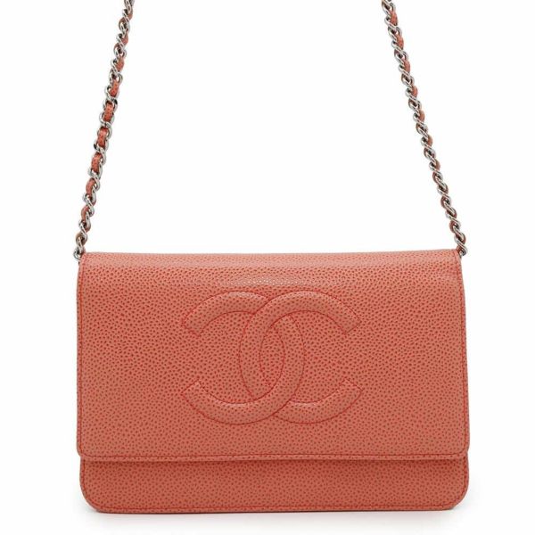 シャネル チェーンウォレット ココマーク キャビアスキン CHANEL