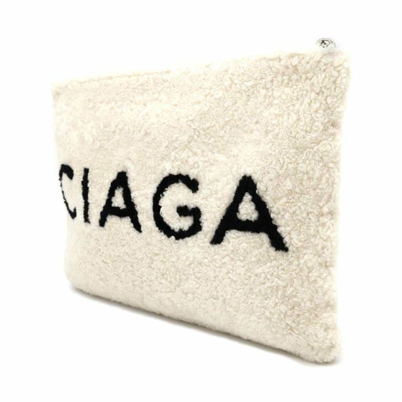 バレンシアガ クラッチバッグ ロゴ シアリング ムートン 492681 BALENCIAGA バッグ 白