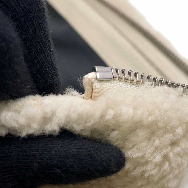 バレンシアガ クラッチバッグ ロゴ シアリング ムートン 492681 BALENCIAGA バッグ 白