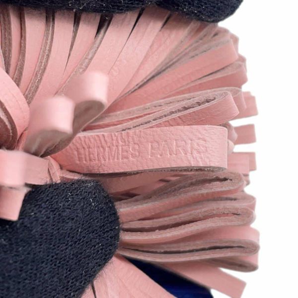 エルメス キーホルダー カルメン ウノドス ローズサクラ/ブルードマルト/シルバー金具 ラムスキン