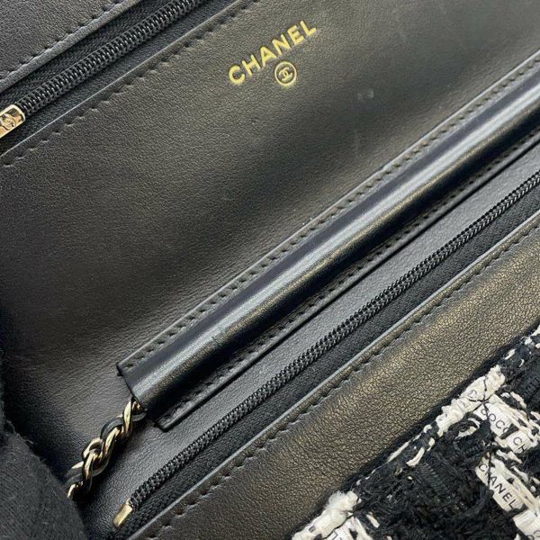 シャネル チェーンウォレット ツイード ココマーク CHANEL 財布 黒 白 安心保証 | 中古・新品ブランド販売ギャラリーレア公式通販