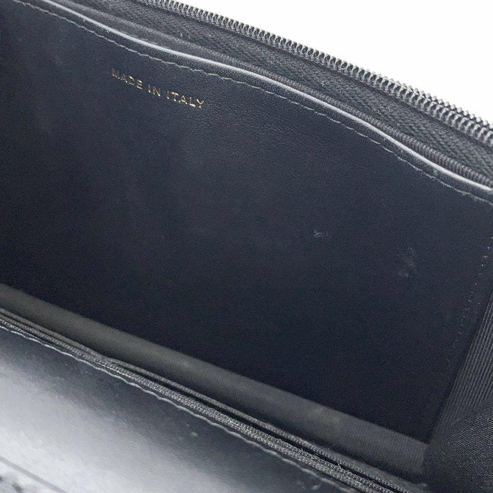 シャネル チェーンウォレット ツイード ココマーク CHANEL 財布 黒 白