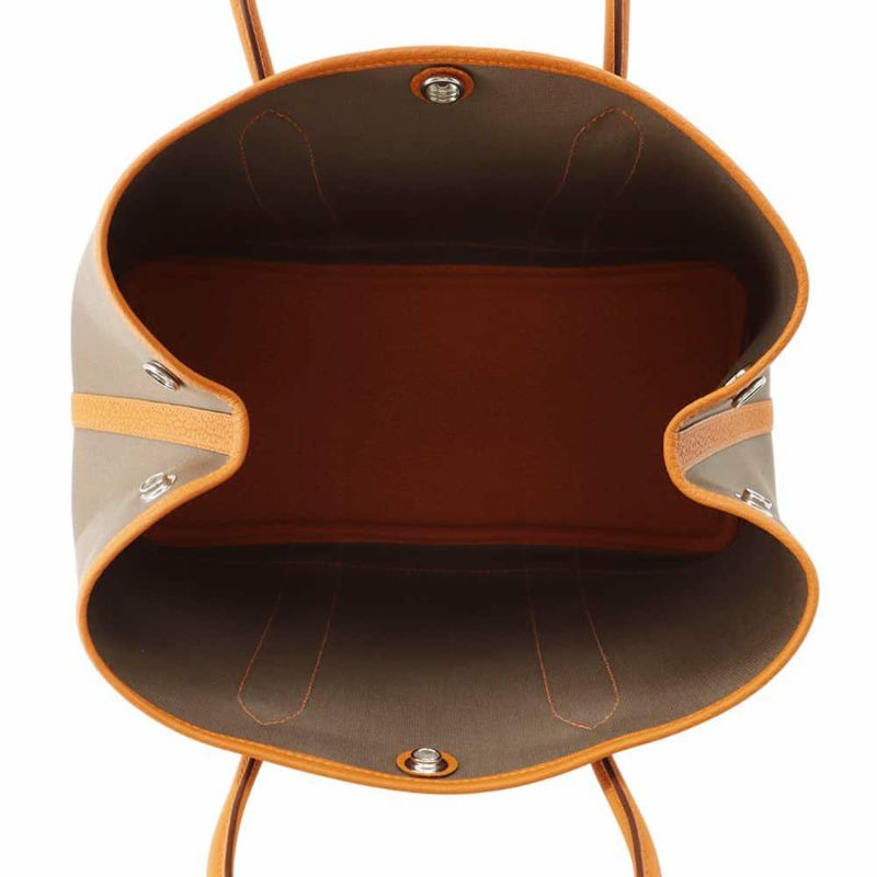 エルメス トートバッグ ガーデンパーティTPM エトゥープ/オレンジ/シルバー金具 トワルオフィシエ/ネゴンダ K刻印