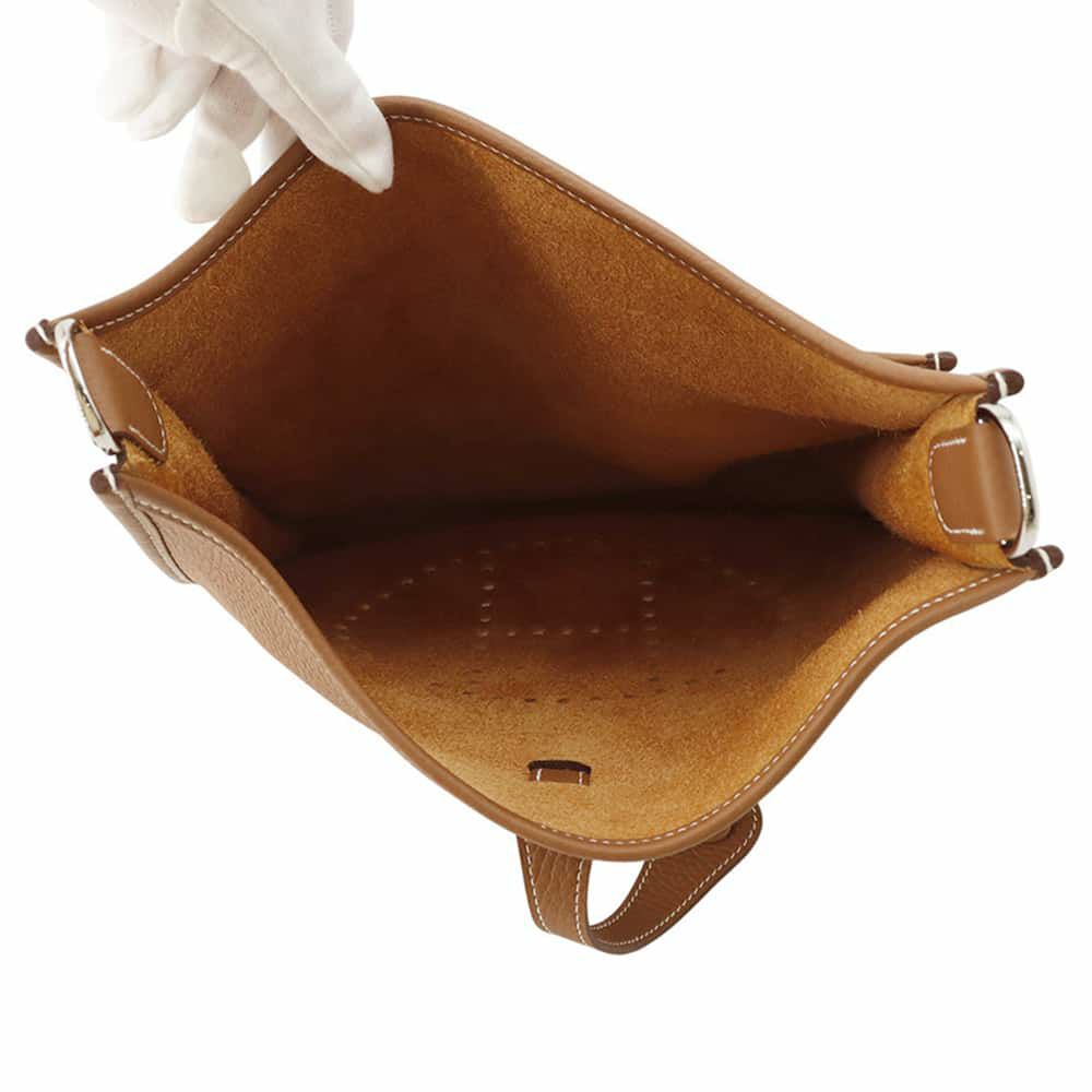 エルメス ショルダーバッグ エブリン3 PM ゴールド/シルバー金具 トリヨンクレマンス W刻印 HERMES Evelyne