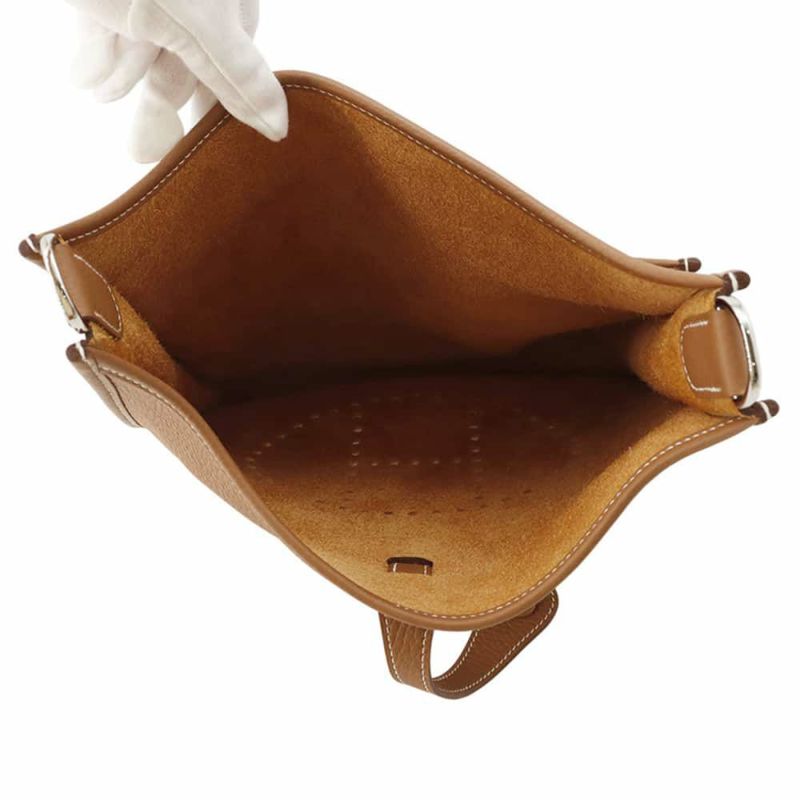 エルメス ショルダーバッグ エブリン3 PM ゴールド/シルバー金具 トリヨンクレマンス W刻印 HERMES Evelyne