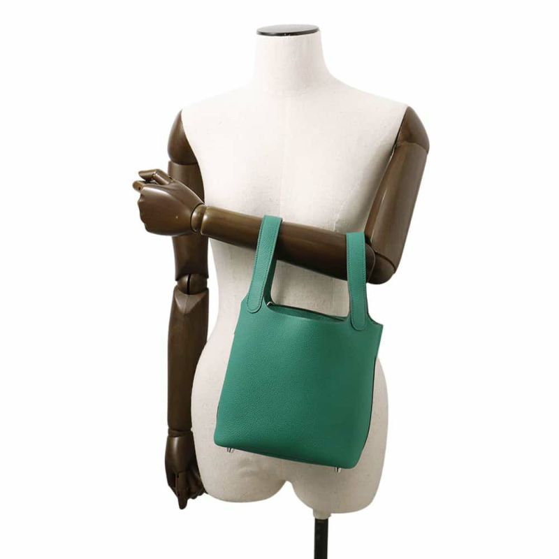 エルメス ハンドバッグ ピコタンロックPM ヴェールヴェルティゴ/シルバー金具 トリヨンモーリス U刻印