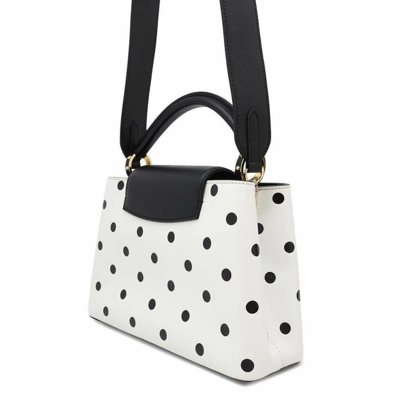 ルイヴィトン ハンドバッグ カーフレザー カプシーヌBB M20373 LOUIS VUITTON 2way 白 黒 ブラック ドット