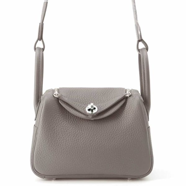 エルメス リンディ ミニ グリメイヤー/シルバー金具 トリヨンクレマンス W刻印 HERMES 2wayショルダー