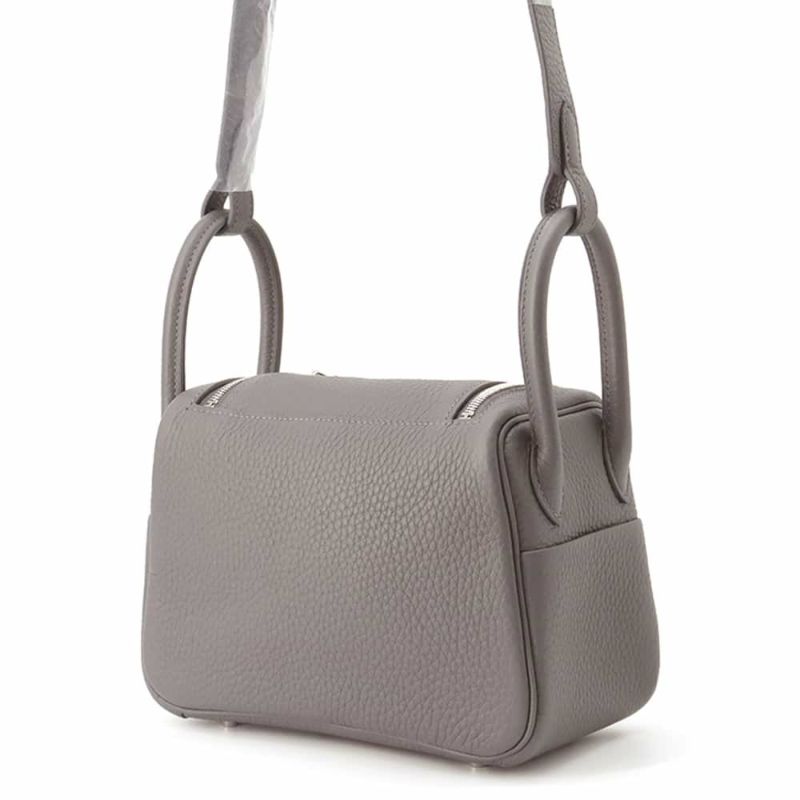 エルメス リンディ ミニ グリメイヤー/シルバー金具 トリヨンクレマンス W刻印 HERMES 2wayショルダー