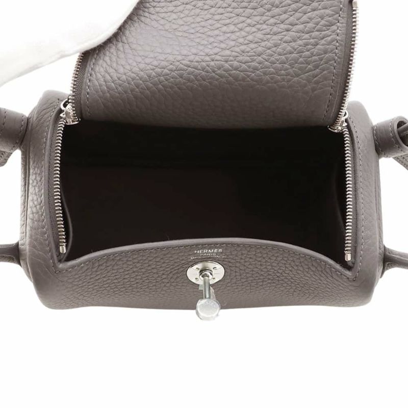 エルメス リンディ ミニ グリメイヤー/シルバー金具 トリヨンクレマンス W刻印 HERMES 2wayショルダー