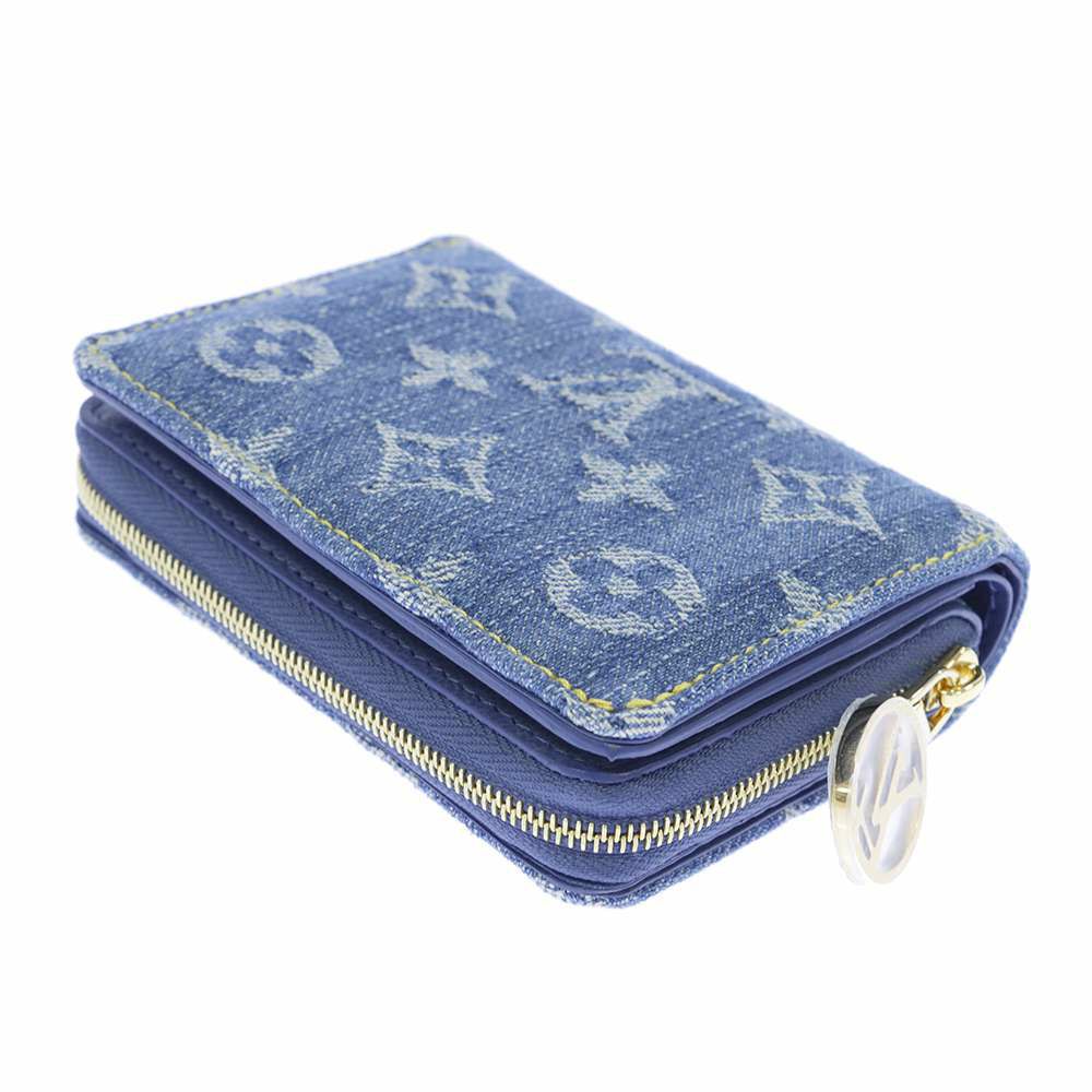 ルイヴィトン 二つ折り財布 モノグラム・デニム ポルトフォイユ・ルー  