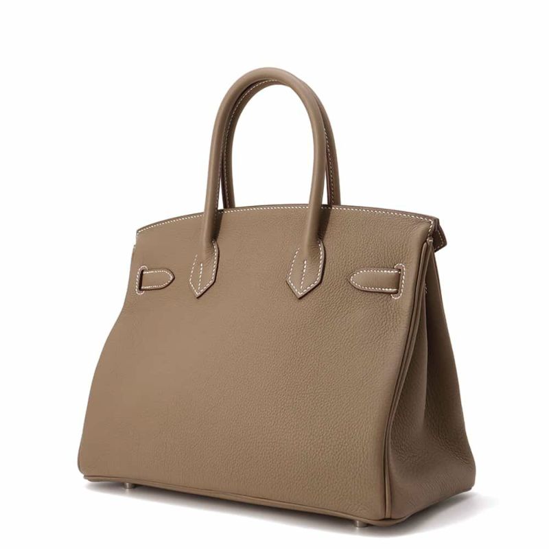 エルメス バーキン30 エトゥープ/シルバー金具 トゴ W刻印 HERMES Birkin ハンドバッグ