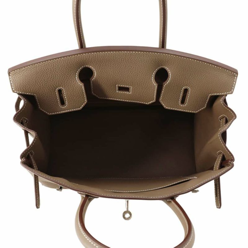 エルメス バーキン30 エトゥープ/シルバー金具 トゴ W刻印 HERMES Birkin ハンドバッグ