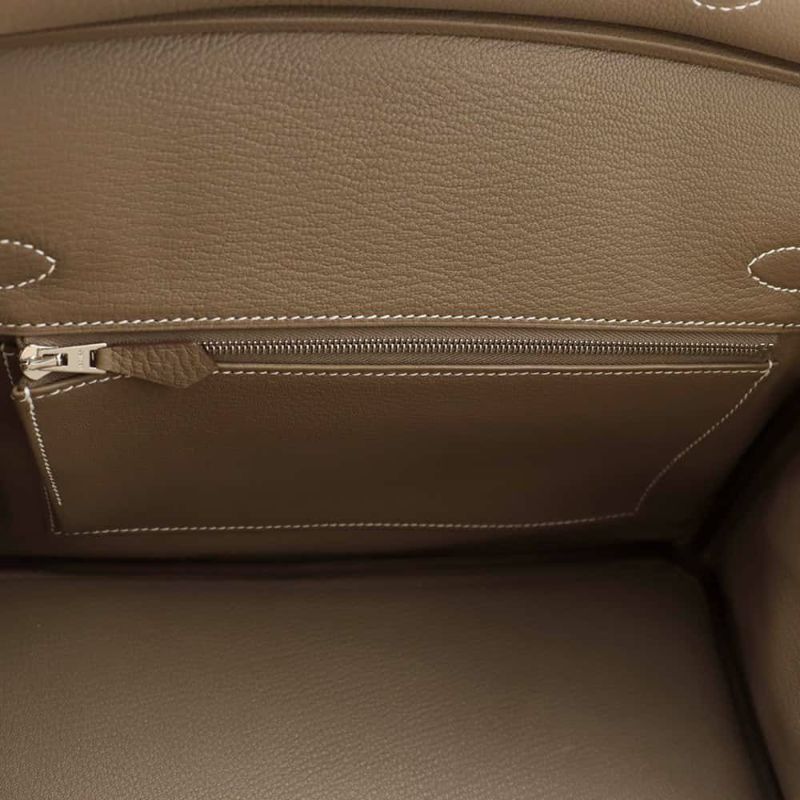 エルメス バーキン30 エトゥープ/シルバー金具 トゴ W刻印 HERMES Birkin ハンドバッグ