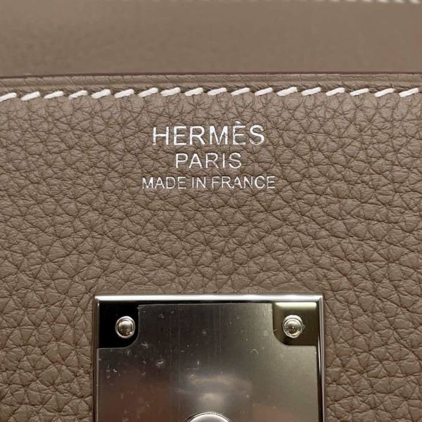 エルメス バーキン30 エトゥープ/シルバー金具 トゴ W刻印 HERMES Birkin ハンドバッグ