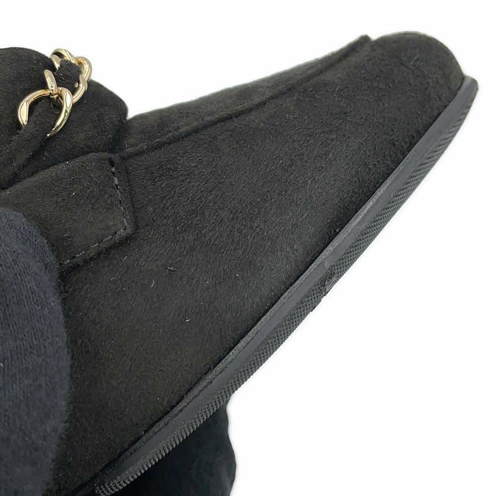 シャネル ローファー ココマーク チェーン スエード レディースサイズ37C G32955 CHANEL 靴 黒