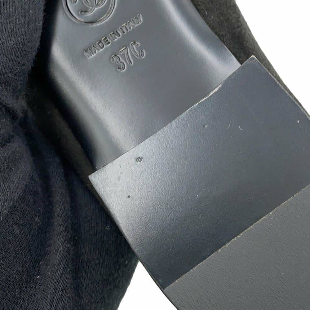 シャネル ローファー ココマーク チェーン スエード レディースサイズ37C G32955 CHANEL 靴 黒