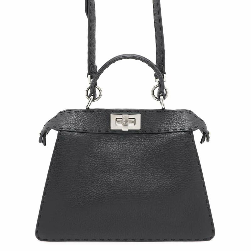 フェンディ ハンドバッグ セレリア ピーカブー アイシーユー ISEEU スモール 8BN327 2way ステッチ 黒