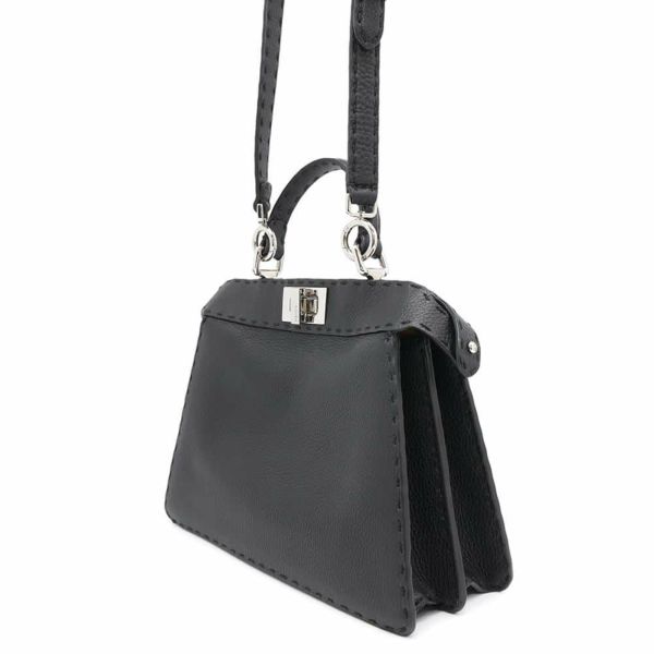 フェンディ ハンドバッグ セレリア ピーカブー アイシーユー ISEEU スモール 8BN327 2way ステッチ 黒
