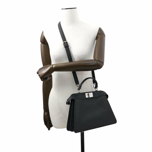 フェンディ ハンドバッグ セレリア ピーカブー アイシーユー ISEEU スモール 8BN327 2way ステッチ 黒