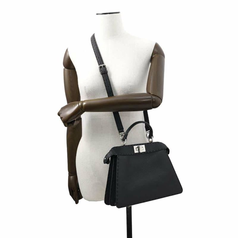 フェンディ ハンドバッグ セレリア ピーカブー アイシーユー ISEEU スモール 8BN327 2way ステッチ 黒