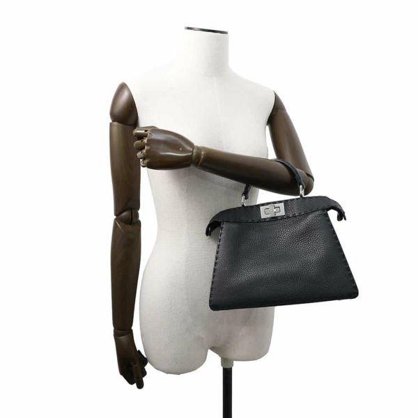 フェンディ ハンドバッグ セレリア ピーカブー アイシーユー ISEEU スモール 8BN327 2way ステッチ 黒