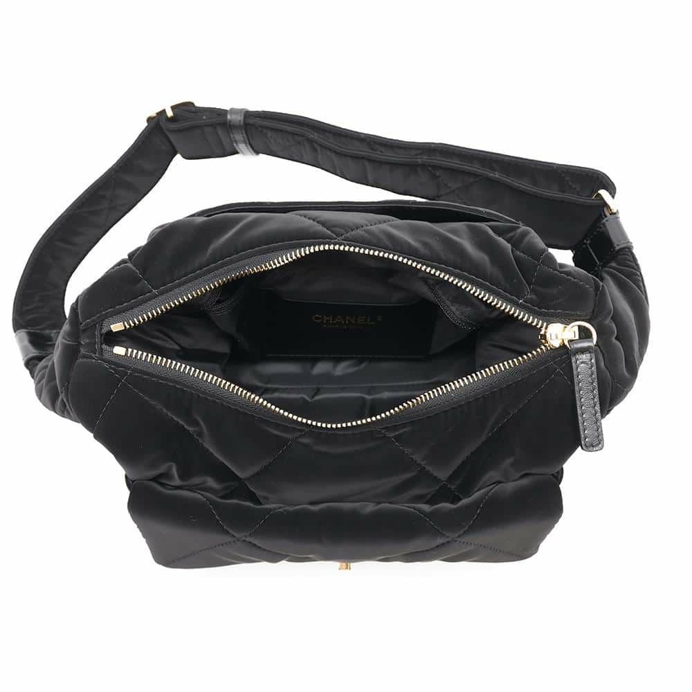 シャネル ショルダーバッグ ボウリングバッグ ココマーク ナイロン AS5054 CHANEL 黒