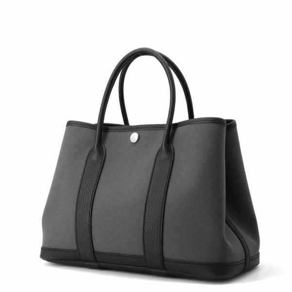 エルメス トートバッグ ガーデンパーティTPM アルドワーズ/ブラック/シルバー金具 トワルミリタリー/ネゴンダ W刻印