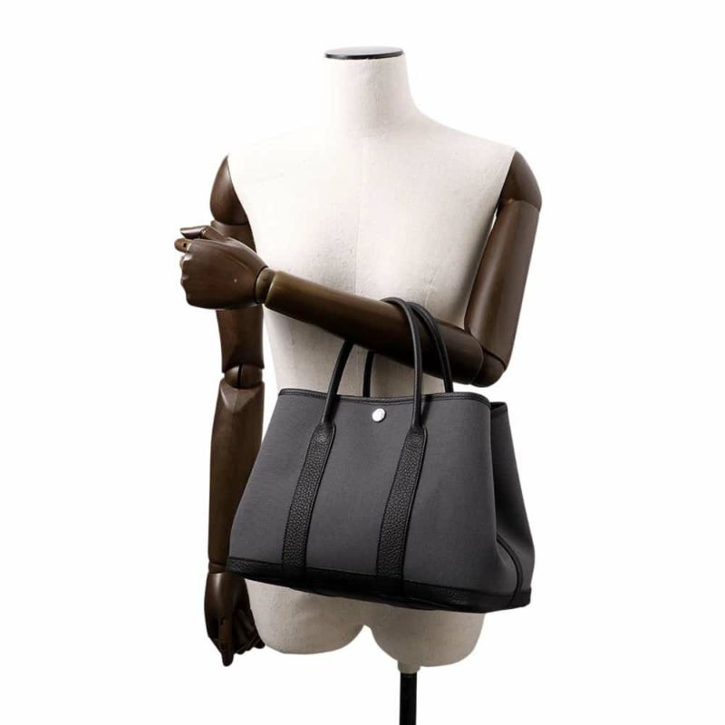 エルメス トートバッグ ガーデンパーティTPM アルドワーズ/ブラック/シルバー金具 トワルミリタリー/ネゴンダ W刻印