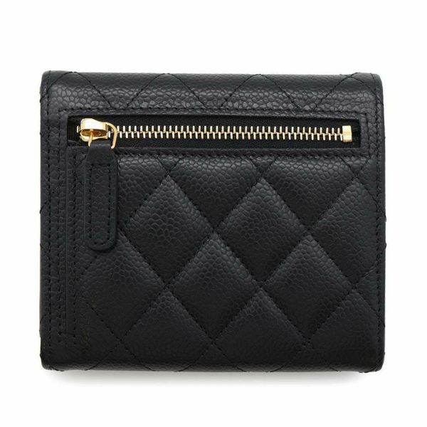 シャネル 三つ折り財布 クラシック スモール フラップ ウォレット キャビアスキン AP0231 CHANEL 黒