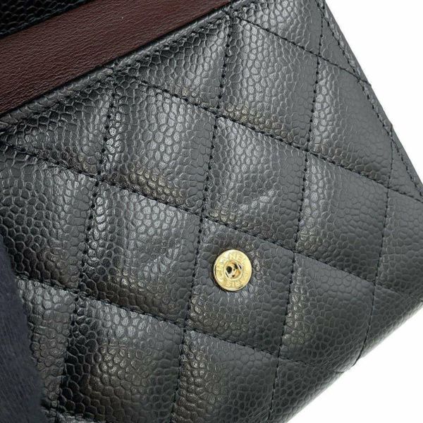 シャネル 三つ折り財布 クラシック スモール フラップ ウォレット キャビアスキン AP0231 CHANEL 黒