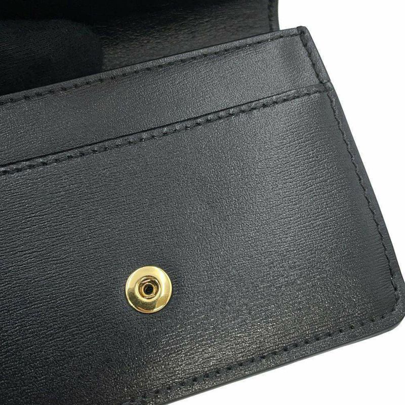 セリーヌ カードケース トリオンフ フラップ付きカードホルダー シャイニーカーフレザー 10I583 CELINE 名刺入れ 黒 財布