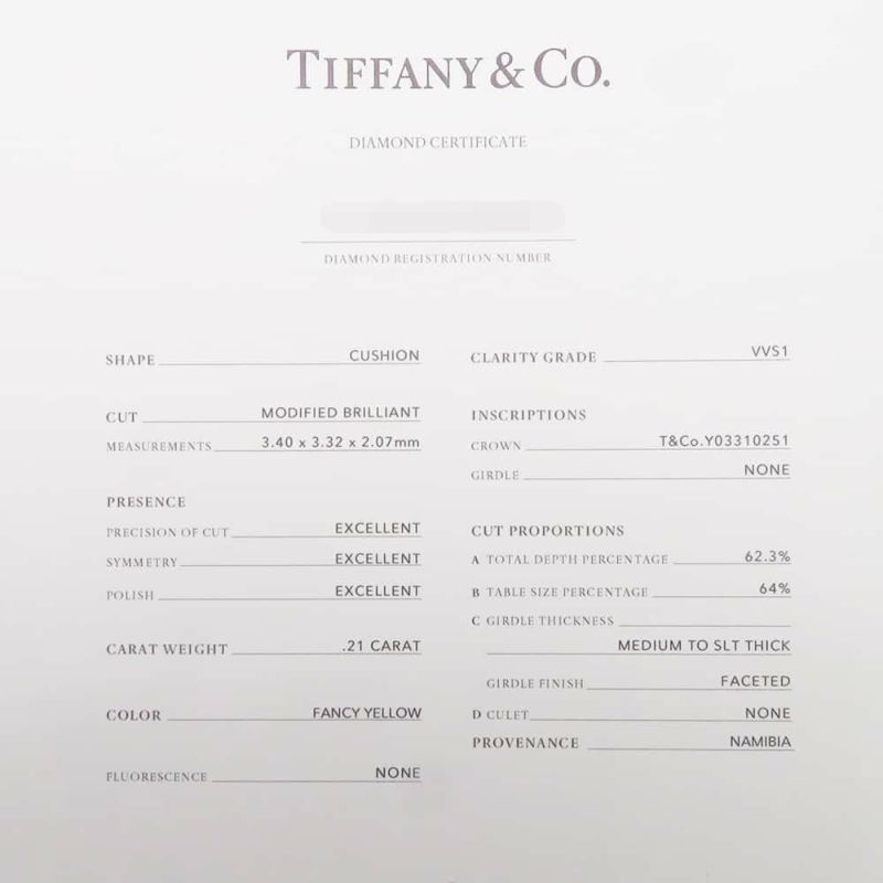 ティファニー ネックレス ソレスト イエローダイヤモンド 0.21ct Pt950プラチナ Tiffany&Co. ジュエリー 鑑定書付き