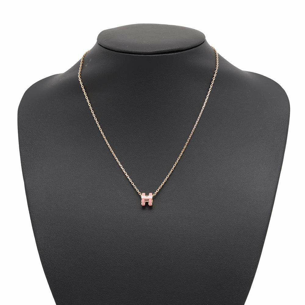 エルメス ネックレス ミニ・ポップアッシュ ピンク/ピンクゴールド金具 HERMES アクセサリー
