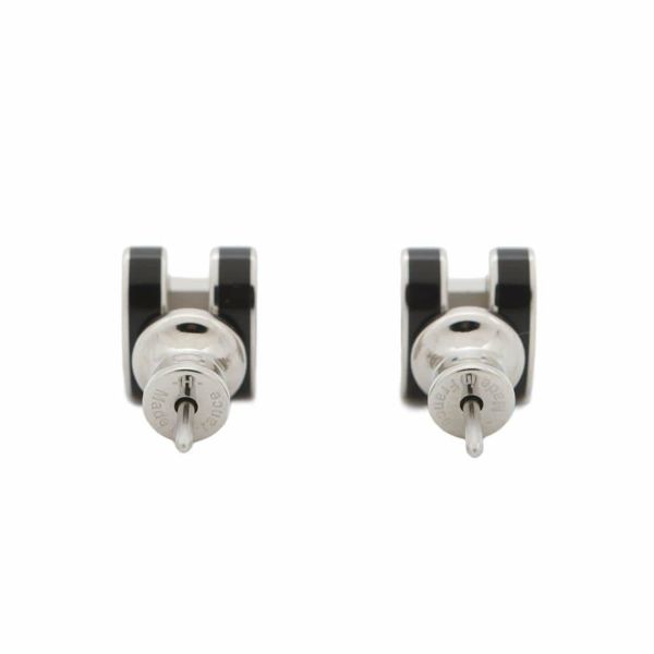 エルメス ピアス ミニ・ポップアッシュ ブラック/シルバー金具 Hモチーフ HERMES Pop H ポップH 黒