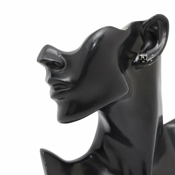 エルメス ピアス ミニ・ポップアッシュ ブラック/シルバー金具 Hモチーフ HERMES Pop H ポップH 黒