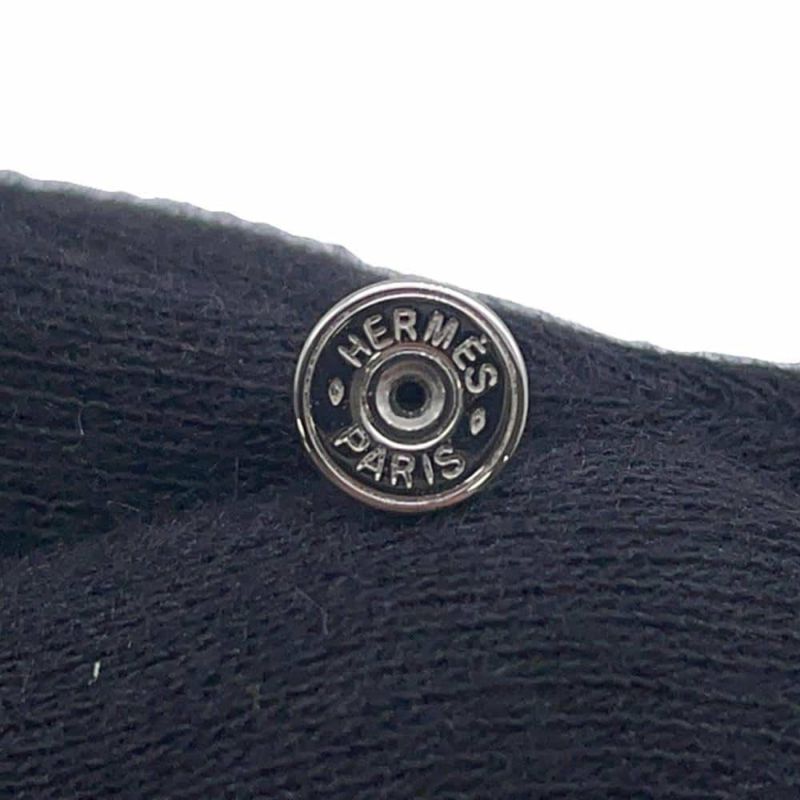 エルメス ピアス ミニ・ポップアッシュ ブラック/シルバー金具 Hモチーフ HERMES Pop H ポップH 黒