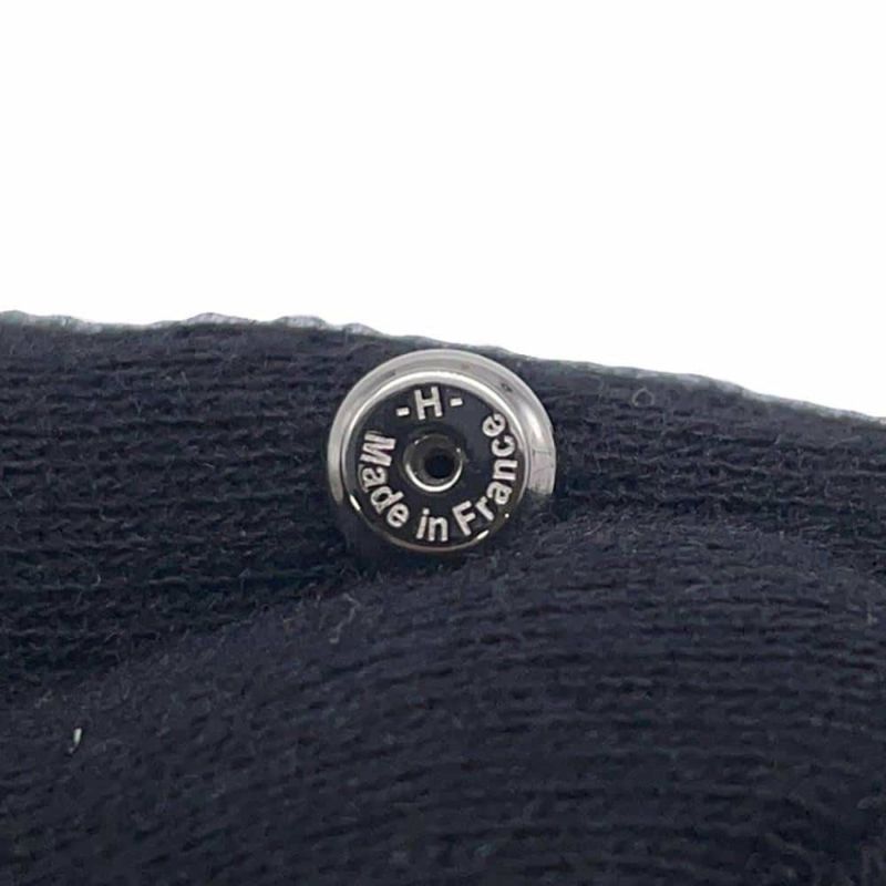 エルメス ピアス ミニ・ポップアッシュ ブラック/シルバー金具 Hモチーフ HERMES Pop H ポップH 黒