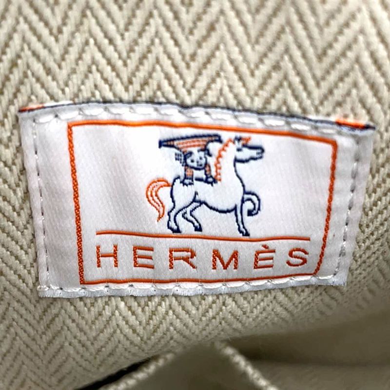 エルメス ポーチ ブリッド・ア・ブラックGM カブリオル グリスペール/シルバー金具 キャンバス HERMES