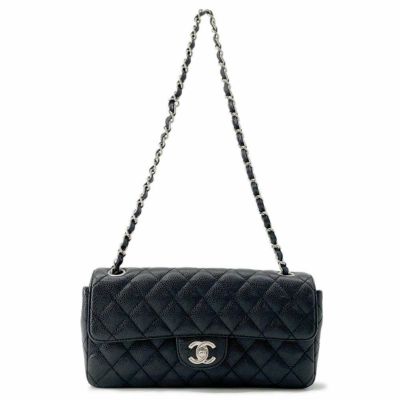 シャネル チェーンショルダーバッグ マトラッセ ココマーク キャビアスキン CHANEL バッグ 黒 安心保証