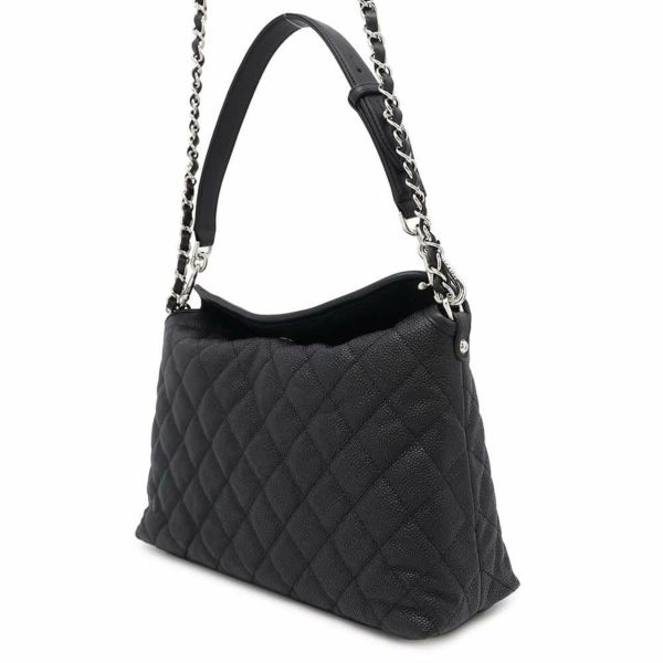 シャネル チェーンショルダーバッグ ココマーク マトラッセ ホーボーバッグ A66802 CHANEL 黒
