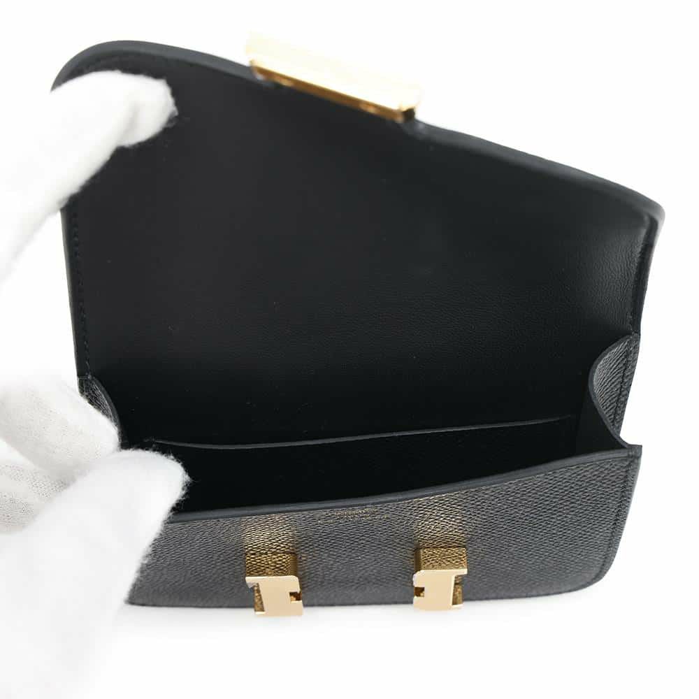 エルメス 財布 コンスタンス スリム ブラック/ゴールド金具 エプソン W刻印 HERMES 財布 黒