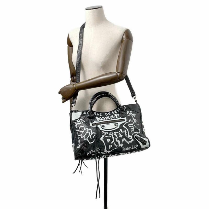 バレンシアガ ハンドバッグ クラシック・グラフィティ ザ・シティ  505550 BALENCIAGA 2wayショルダー 黒