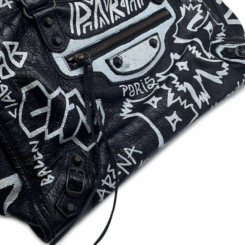 バレンシアガ ハンドバッグ クラシック・グラフィティ ザ・シティ  505550 BALENCIAGA 2wayショルダー 黒